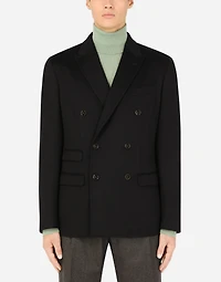Deconstructed double-breasted cashmere jacket