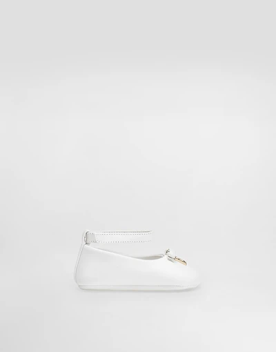 Nappa leather ballet flats with logo