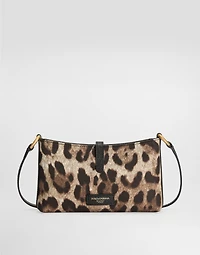 Leopard-print lock shoulder bag