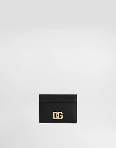Calfskin card holder with DG logo