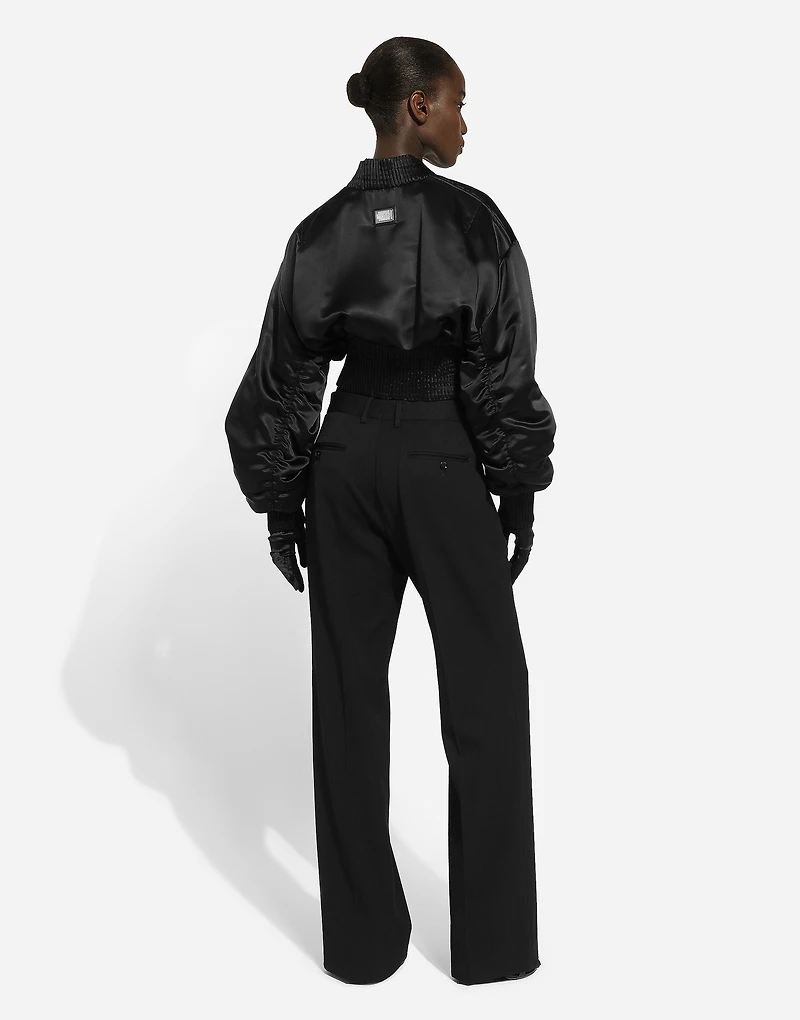 Flared woolen pants