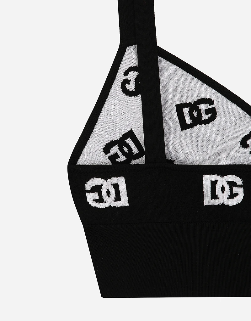 Viscose bralette top with jacquard DG logo