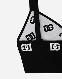 Viscose bralette top with jacquard DG logo