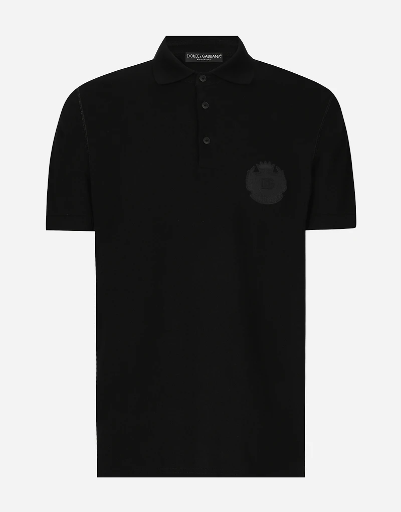Cotton polo-shirt with DG logo embroidery
