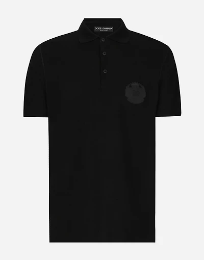 Cotton polo-shirt with DG logo embroidery