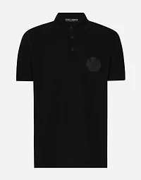 Cotton polo-shirt with DG logo embroidery