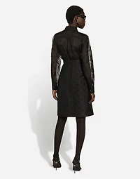 Organza shirt with lace appliqués