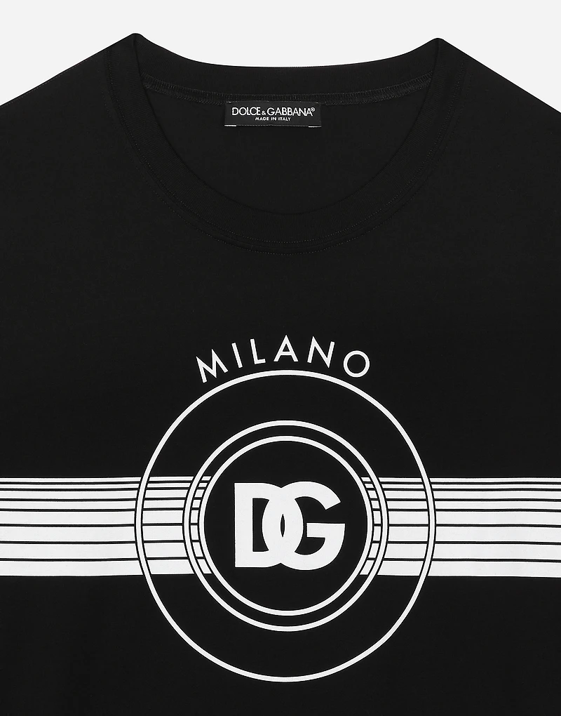 Short-sleeved cotton T-shirt with DG print