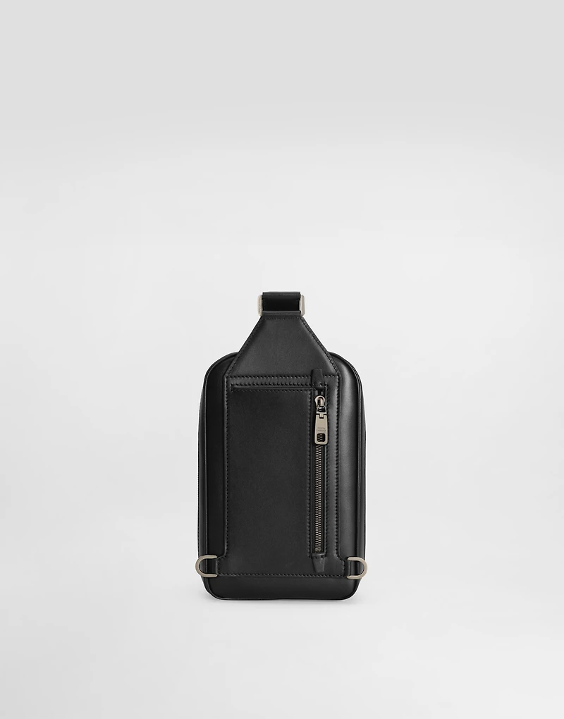 Calfskin belt bag with raised logo