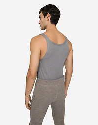 Fine-rib cotton singlet
