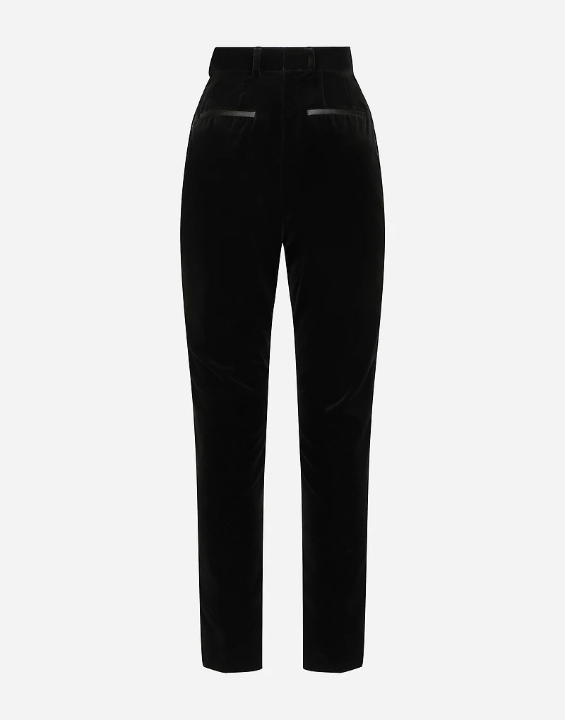 Velvet cigarette pants