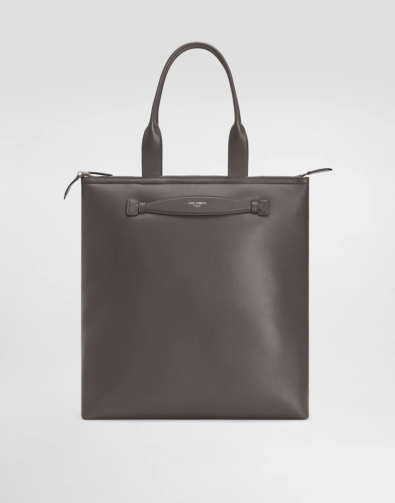 Calfskin nappa leather shopper