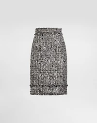 Raschel tweed midi pencil skirt