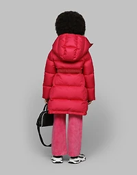 Long nylon down jacket with DG logo