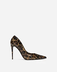 Printed polished calfskin pumps