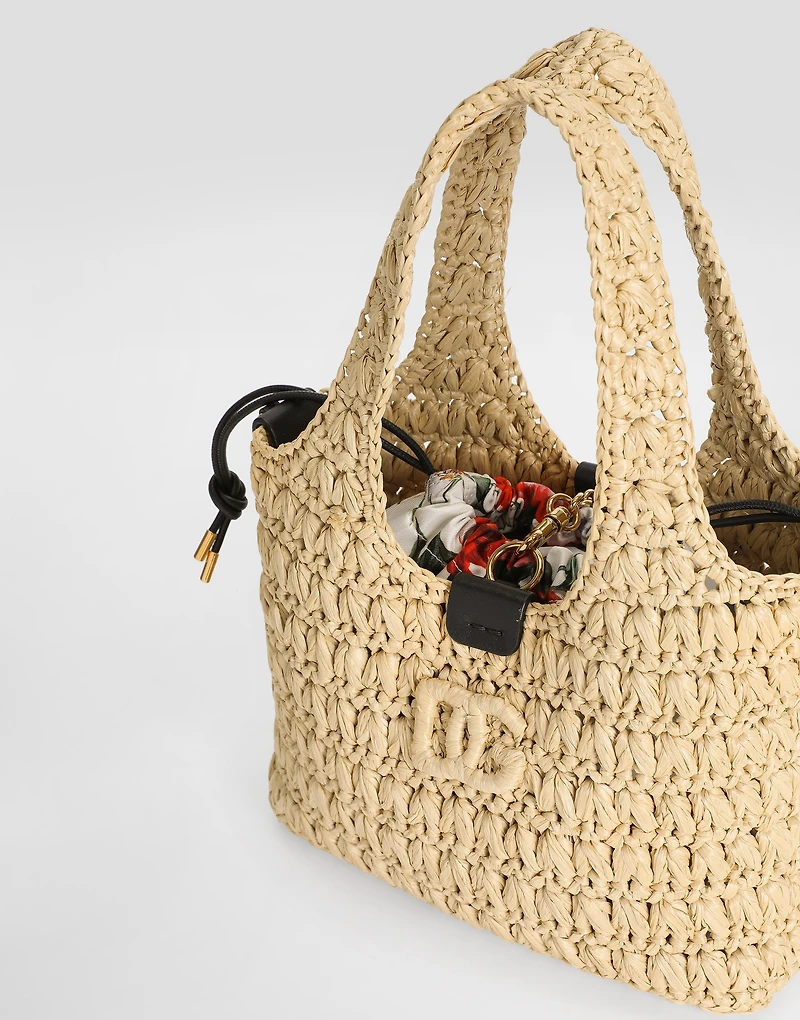 Raffia crochet shopping bag