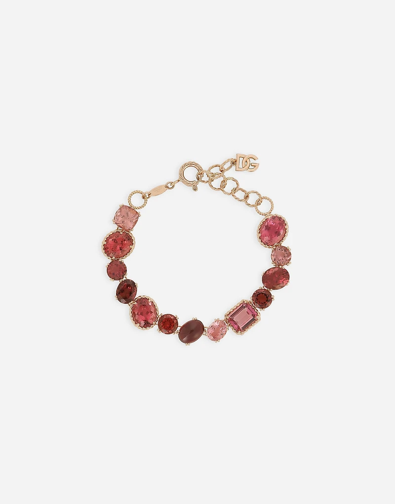 Rainbow Monochrome Bracelet
18 carat red gold and pink tourmalines