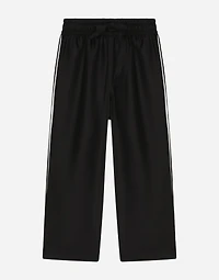 Silk twill vanity pants with DG embroidery