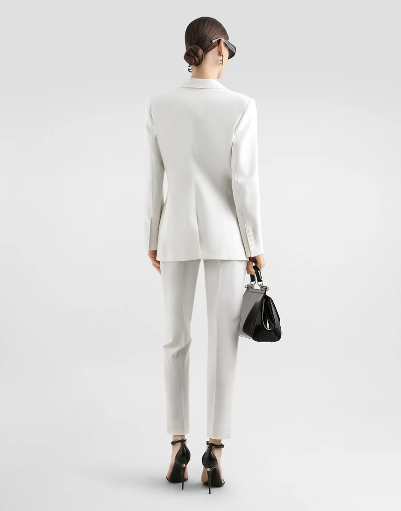 Single-breasted woolen Turlington blazer