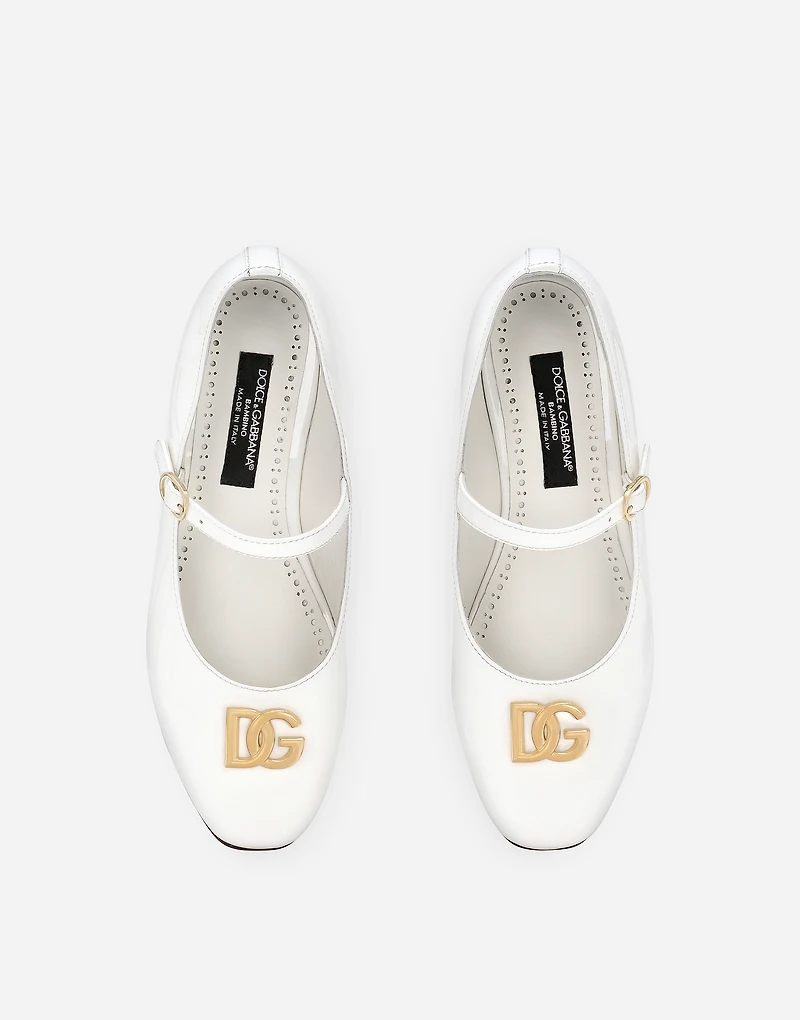 Patent leather ballet flats with heel