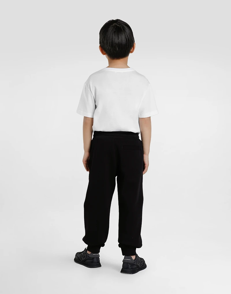 Short-sleeved t-shirt with embossed DG majolica-print logo