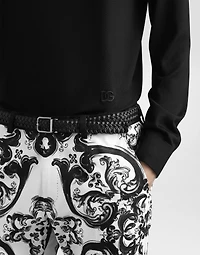 Silk crewneck pullover