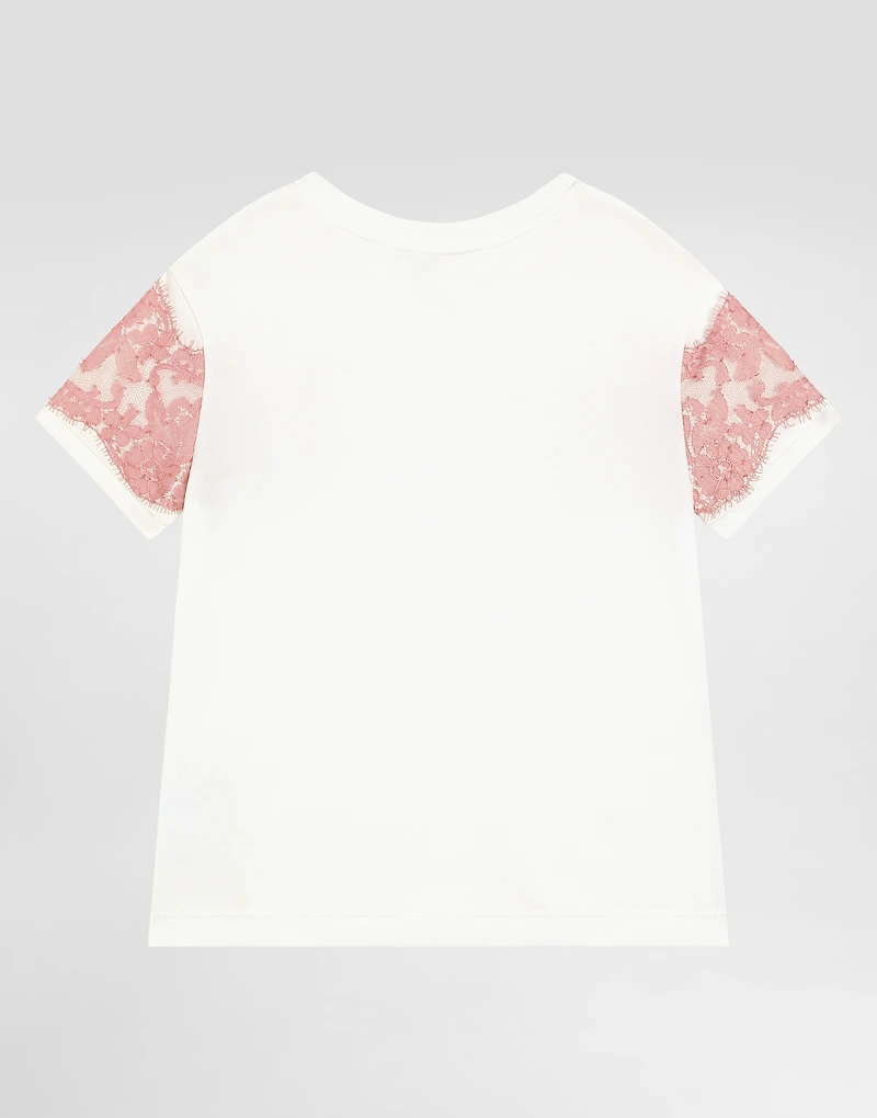 Jersey and lace T-shirt