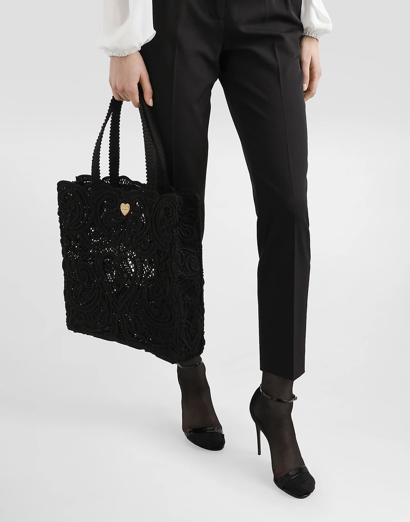 Medium cordonetto lace Beatrice shopper