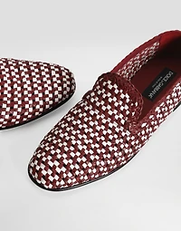 Woven leather slippers