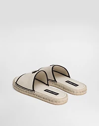 Salt&pepper fabric espadrille sandal
