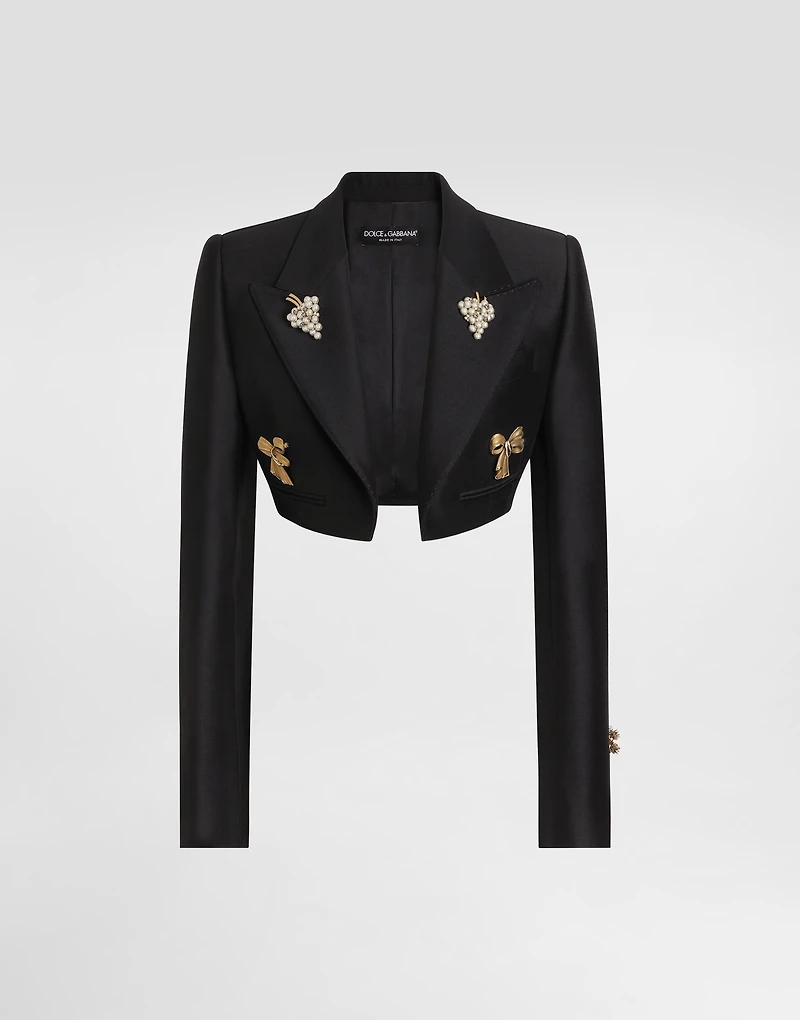 Single-breasted jacket faille