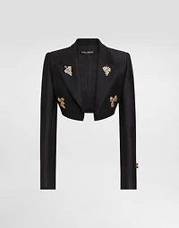Single-breasted jacket faille