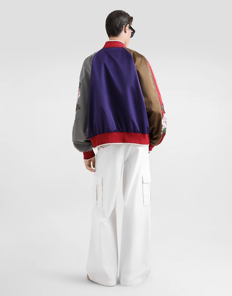 Satin jacket with patch