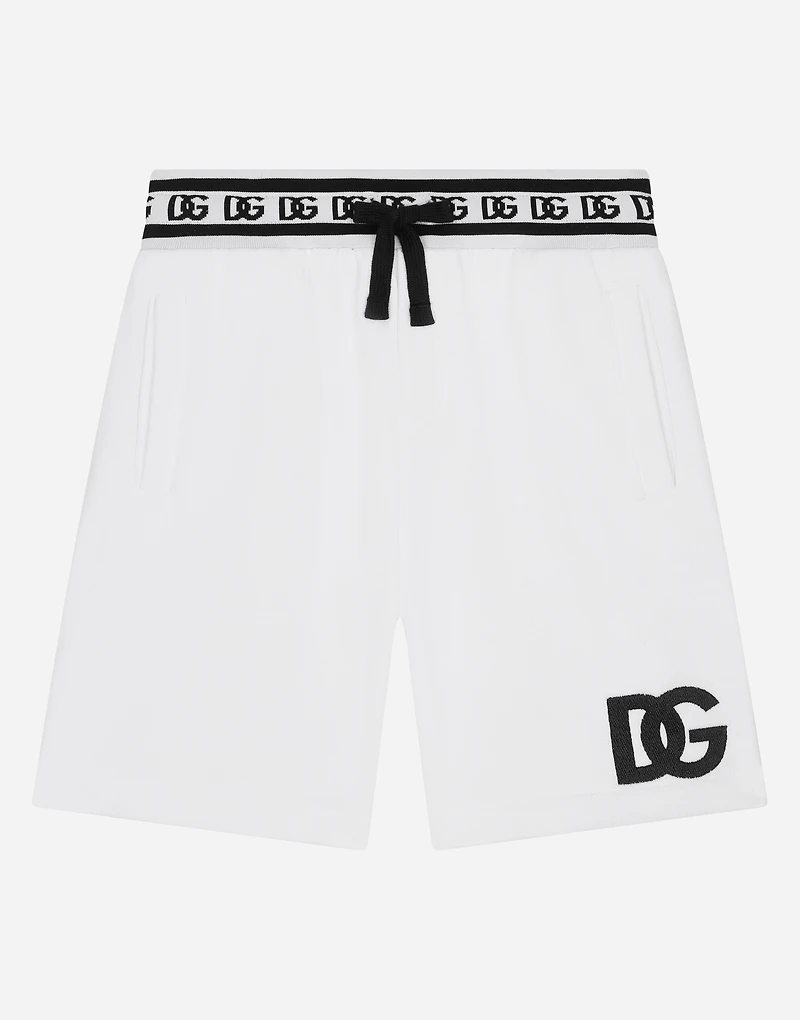 Jersey jogging shorts with DG logo embroidery