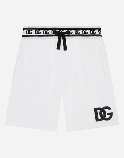 Jersey jogging shorts with DG logo embroidery