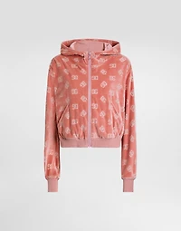 Chenille jacquard hoodie with DG logo