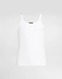 Cotton tank top with embroidery