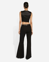 Cropped cady waistcoat with corset details