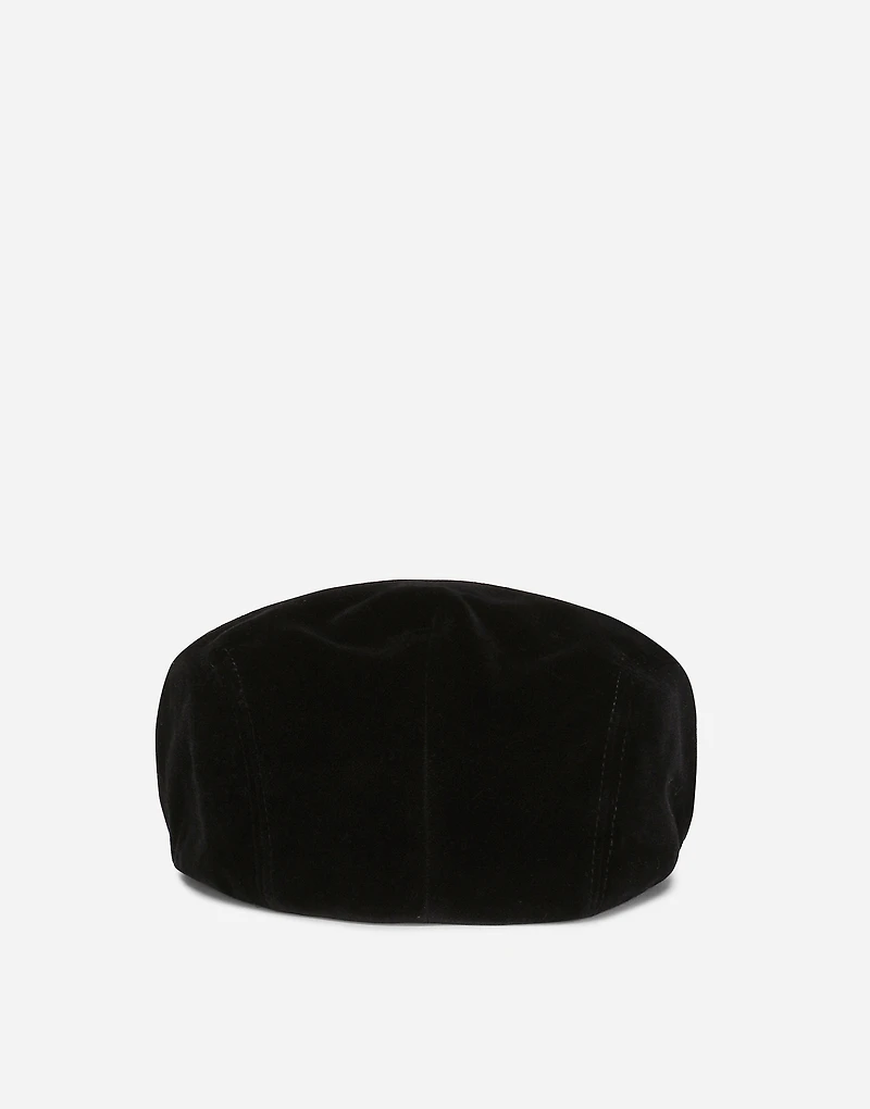 Velvet flat cap