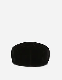 Velvet flat cap