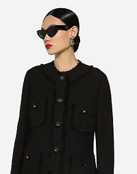 Single-breasted tweed jacket
