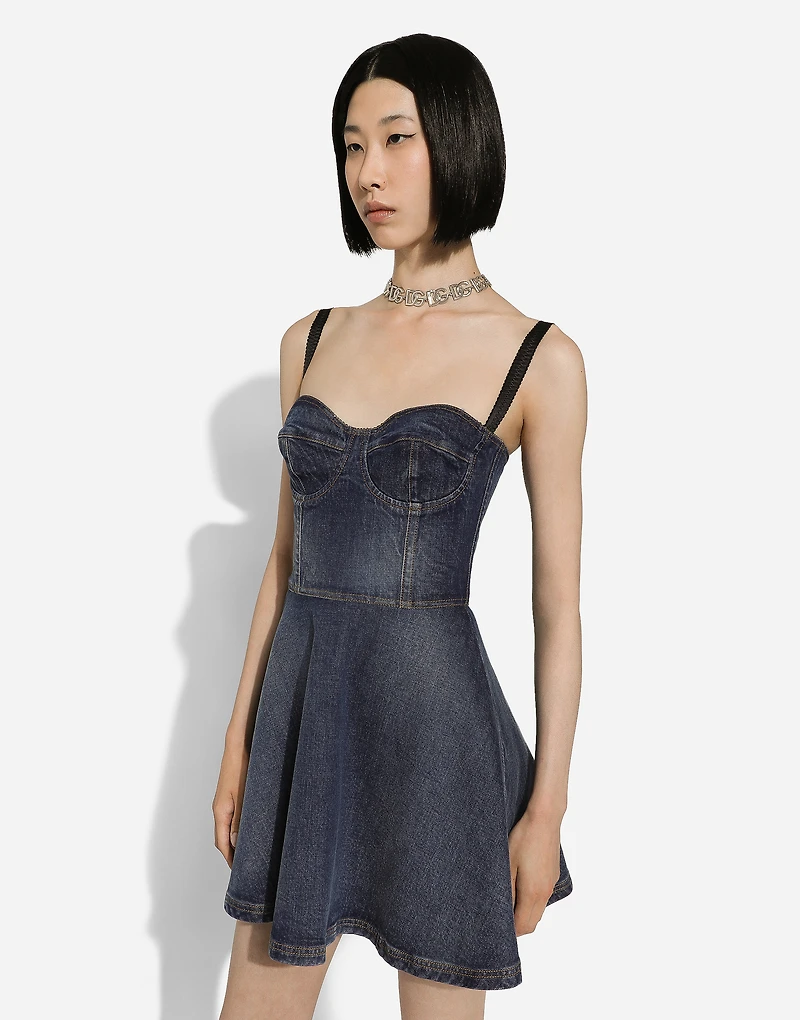 Short denim corset dress