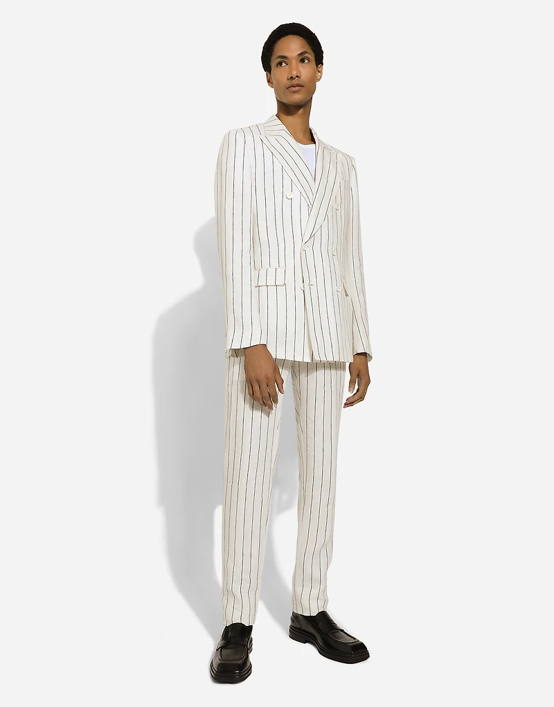 Pinstripe linen pants