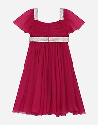 Short-sleeved chiffon dress