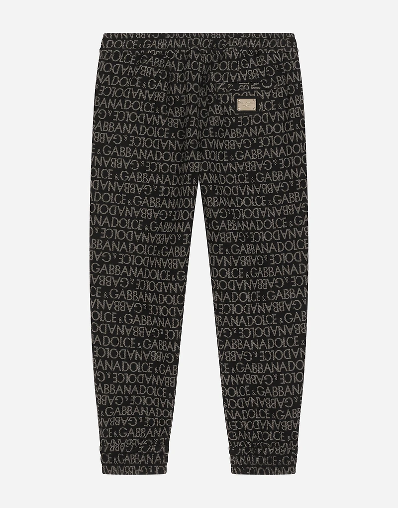 Cotton sports pants with jacquard logo