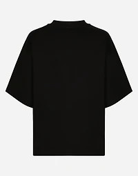 Jersey T-shirt with flocked logo print