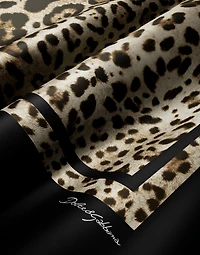 Leopard-print silk twill foulard (90x90