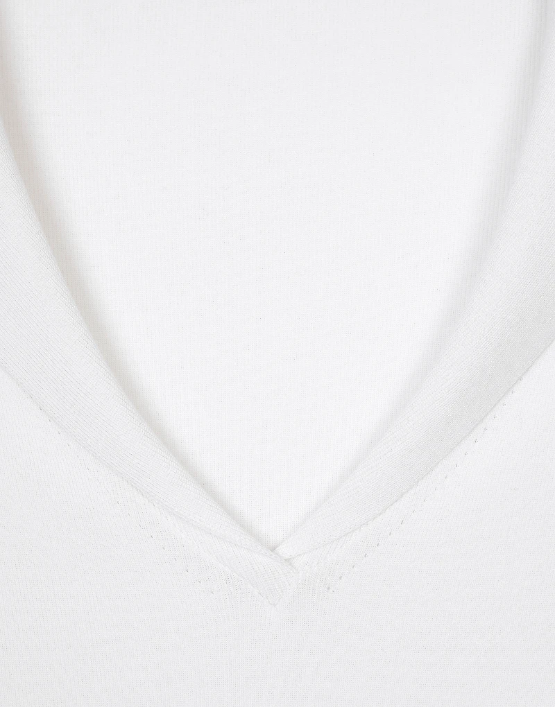 Viscose sweater with sailor collar