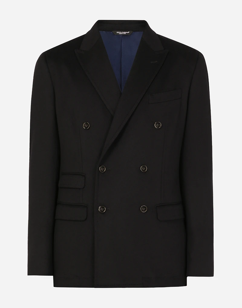 Deconstructed double-breasted cashmere jacket
