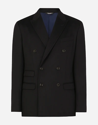 Deconstructed double-breasted cashmere jacket